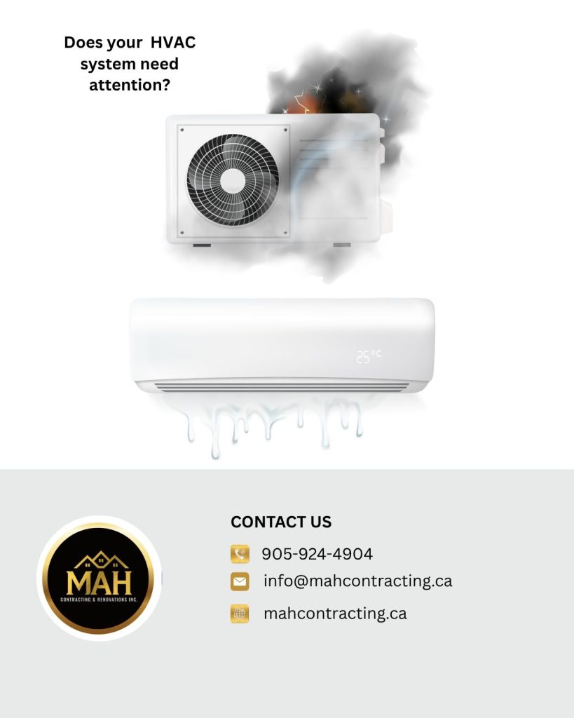 Air conditioner outdoor unit with smoke and indoor unit leaking water